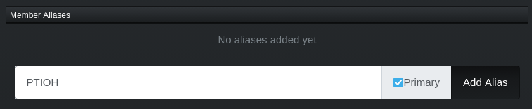 Adding an alias to a member