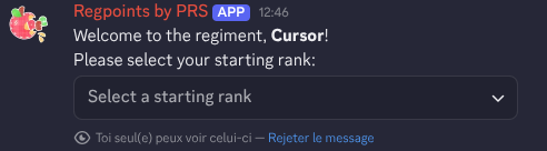 Example of the enlistment process in Discord