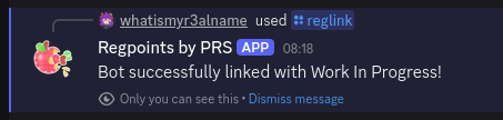 Bot confirmation message