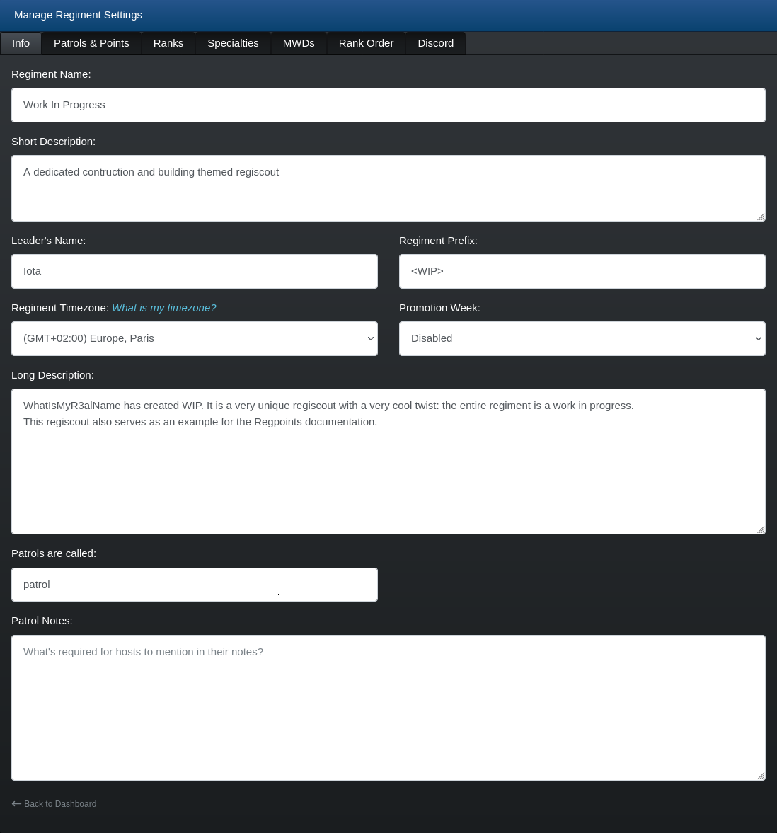 WhatIsMyRealName has created WIP dashboard