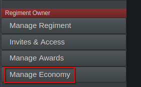 Manage Economy page in RegPoints dashboard